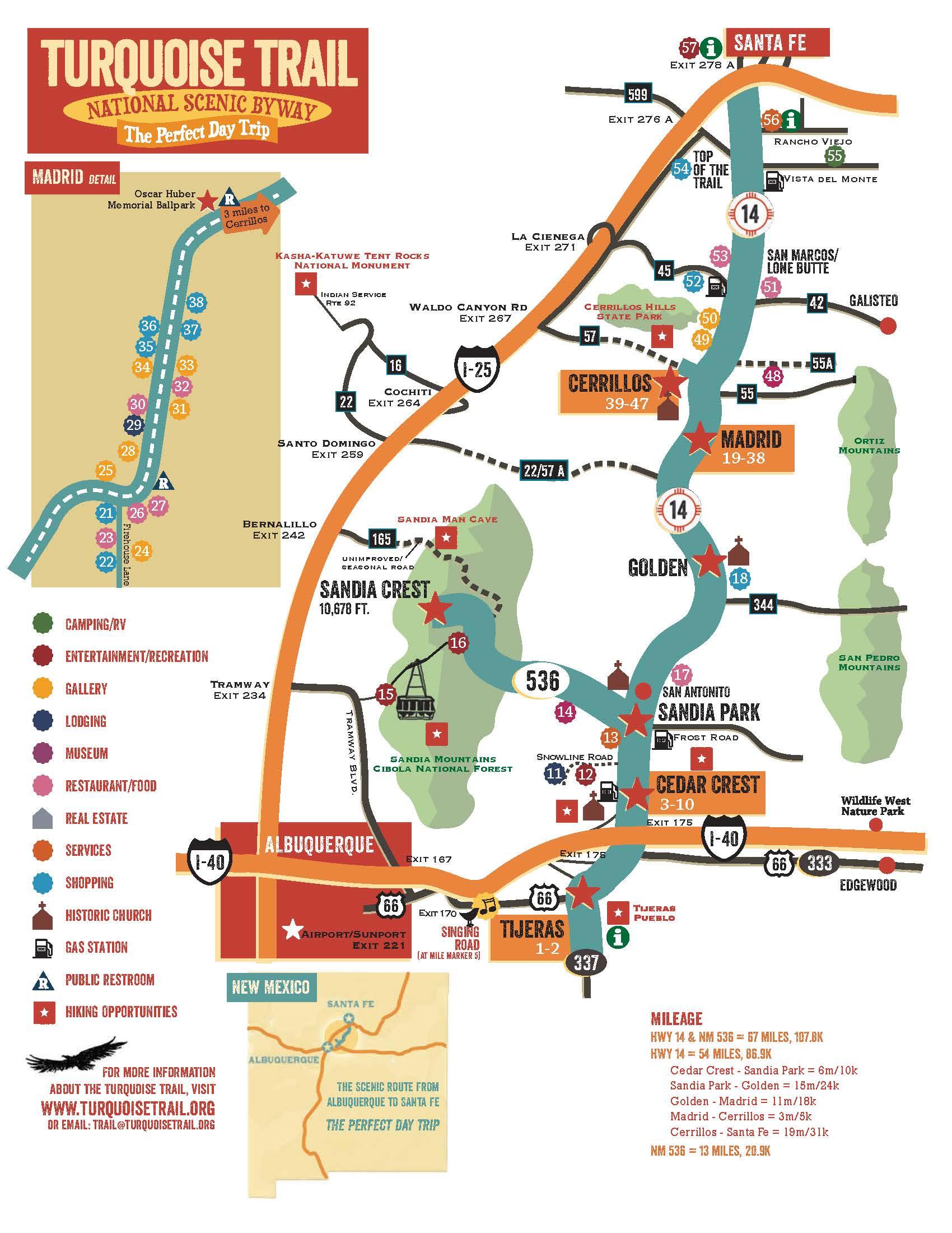 洋書 THE TURQUOISE TRAIL The Best Stops on the Iconic Turquoise Trail - New Mexico River